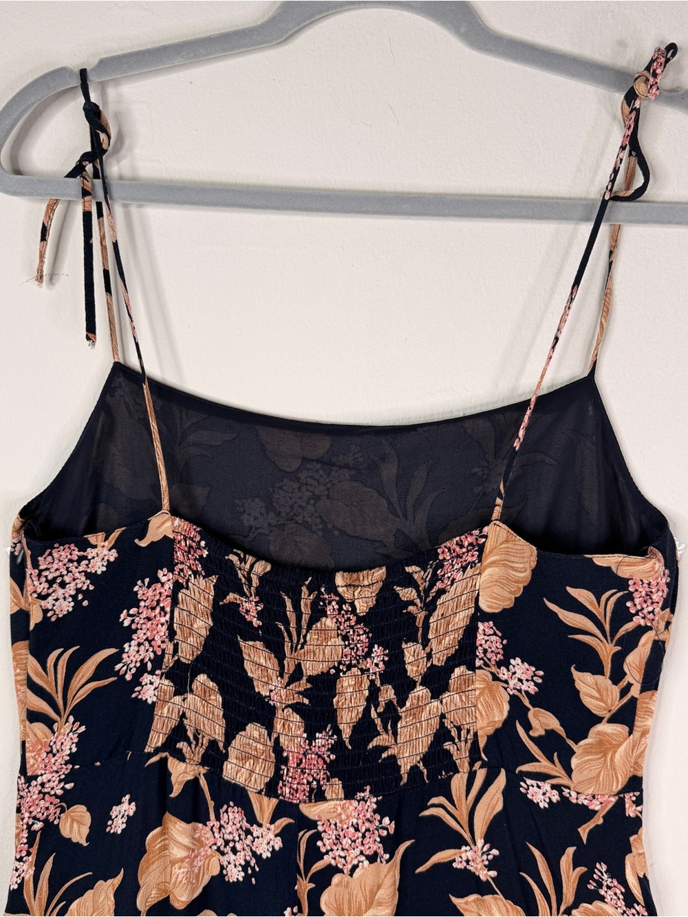 Mango MNG Basics Black Floral Spaghetti Strap Mini Dress Size L/8 - Picture 6 of 8
